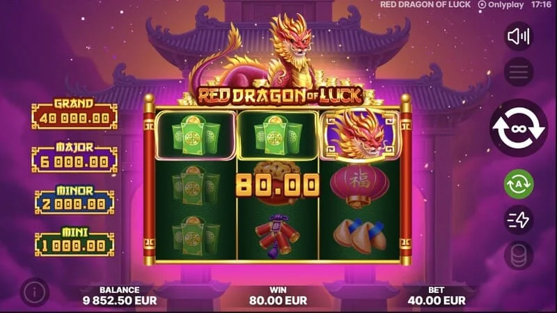 Red Dragon of Luck – pojav simbolov z vrednostmi v osnovni igri